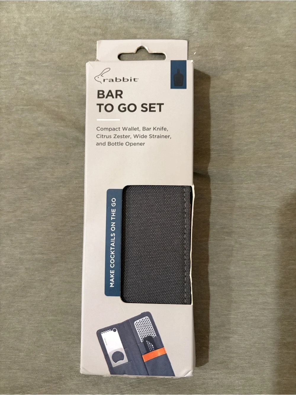 rabbit Bar To Go Set - Gray Compact Bar Knife & Cocktail Accessories